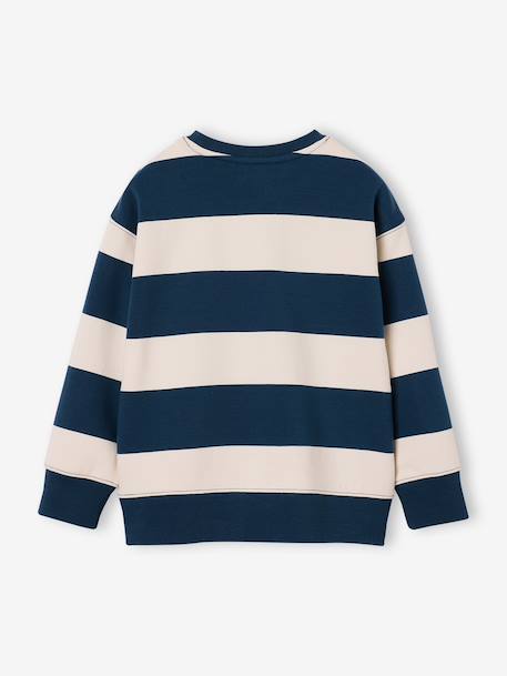 Jongenssweater met ronde hals hazelnoot+marineblauw+pistache - vertbaudet enfant 