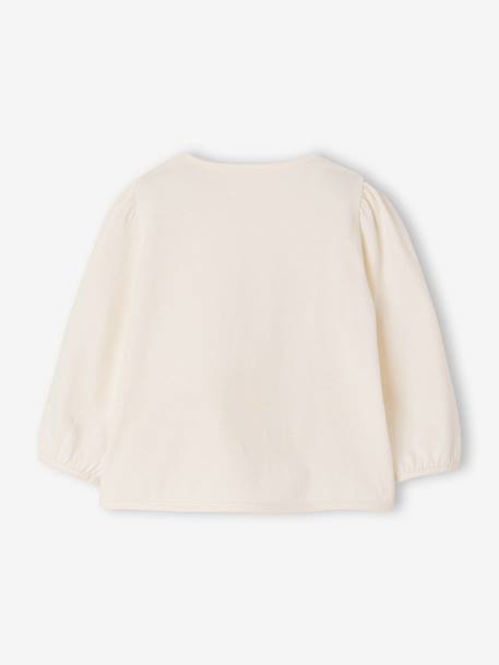 Babyshirt met lange mouwen en print ecru - vertbaudet enfant 
