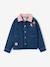 Denim meisjesjas met ribkraag middenblauw - vertbaudet enfant 