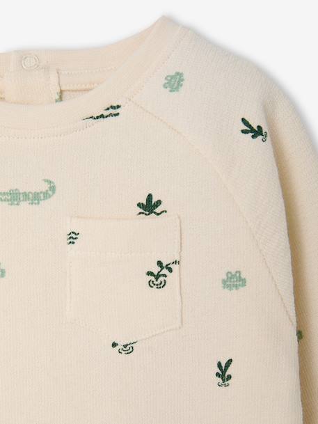 Babyjongens T-shirt met lange mouwen grijsblauw+vanille - vertbaudet enfant 