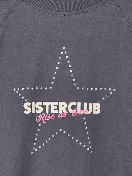 Meisjesshirt met studs inktblauw+pruim - vertbaudet enfant 