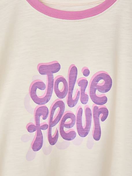 Meisjes T-shirt met korte mouwen ecru - vertbaudet enfant 