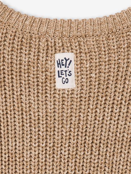Jongens trui met ronde hals gemêleerd beige - vertbaudet enfant 
