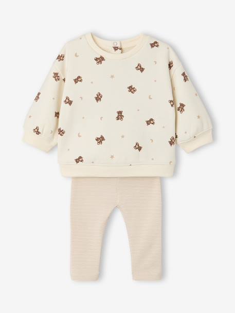 2-delige babyset met sweater en broek ecru - vertbaudet enfant 