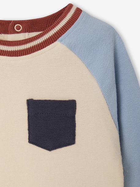 Babyjongens T-shirt met lange mouwen grijsblauw+vanille - vertbaudet enfant 