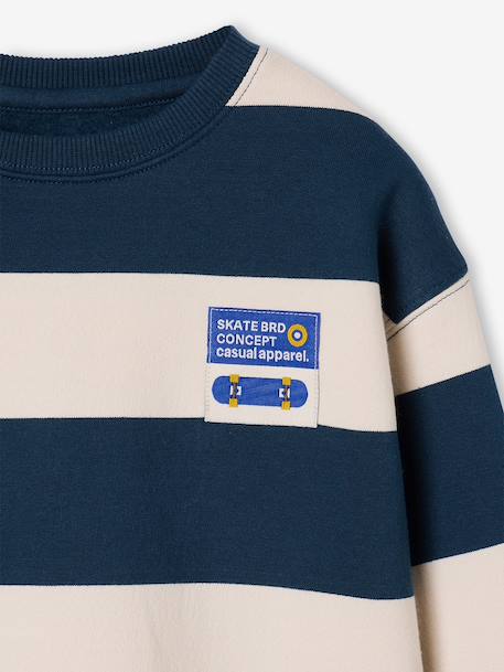 Jongenssweater met ronde hals hazelnoot+marineblauw+pistache - vertbaudet enfant 