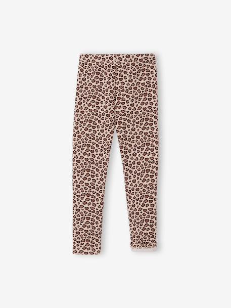 Meisjeslegging met fleecevoering Bruin met print+donkergrijs+grijs, bedrukt+inktblauw+rozenhout - vertbaudet enfant 