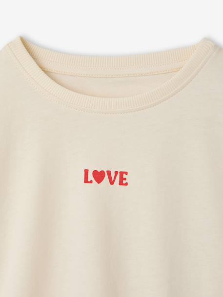 Meisjesshirt met lange mouwen antraciet+ecru+oudroze - vertbaudet enfant 