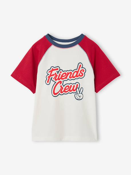 Jongens T-shirt met raglanmouwen rood - vertbaudet enfant 