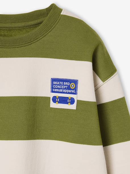 Jongenssweater met ronde hals hazelnoot+marineblauw+pistache - vertbaudet enfant 