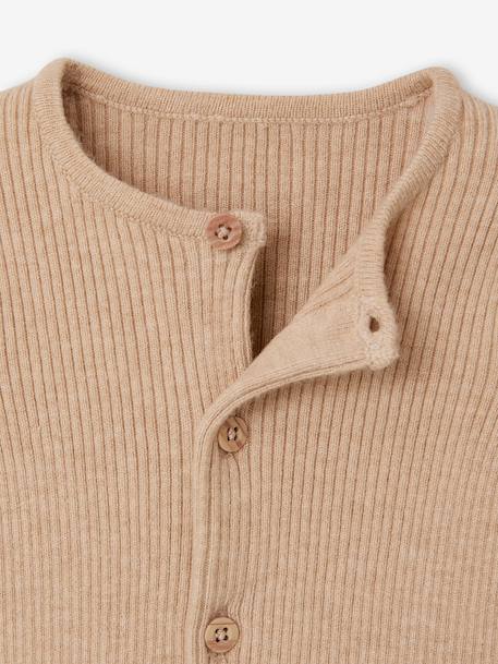 Set met shirt en broek voor baby's van tricot beige+blauwgroen+saliegroen+wit - vertbaudet enfant 