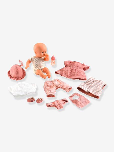 Koffer van Vanille, pop + accessoires DJECO blauw+rozen+wit - vertbaudet enfant 