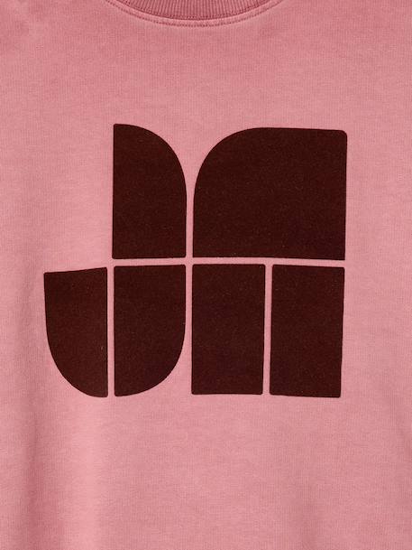Sweater met print voor meisjes ecru+oudroze - vertbaudet enfant 