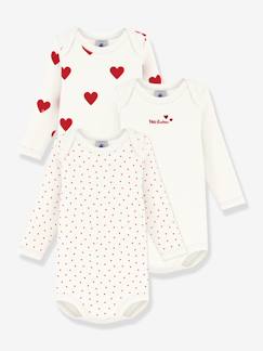 Baby-Body-Set van 3 rompers met lange mouwen PETIT BATEAU