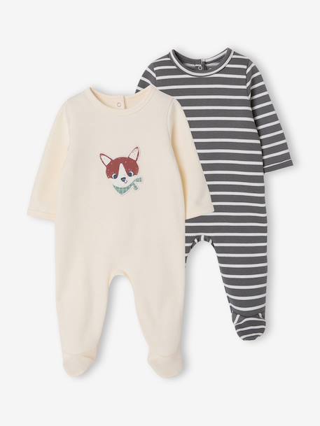 Set van 2 boxpakjes met rugsluiting voor baby's vanille - vertbaudet enfant 