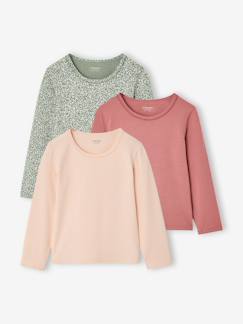 Meisje-Ondergoed-Set van 3 meisjesshirts met lange mouwen