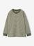 Gestreept T-shirt jongens JONEN antraciet+groen - vertbaudet enfant 