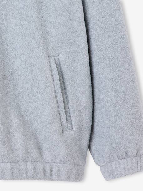 Fleece sweater jongen met opstaande kraag gemêleerd grijs - vertbaudet enfant 