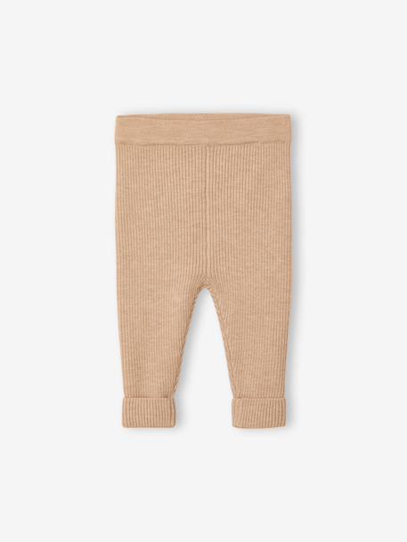 Set met shirt en broek voor baby's van tricot beige+blauwgroen+saliegroen+wit - vertbaudet enfant 