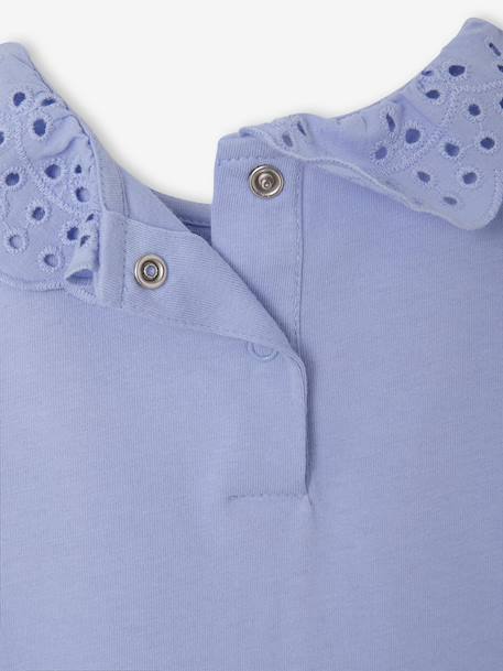 Baby T-shirt met geborduurde kraag en lange mouwen blauw+lichtbeige+marineblauw, gestreept+rood, gestreept - vertbaudet enfant 