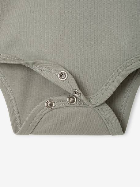 Set van 2 babyrompertjes met lange mouwen cappuccino+lichtroze+saliegroen - vertbaudet enfant 
