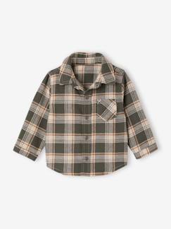 Baby-Overhemd, blouse-Flanellen geruit overhemd