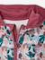 Sport sweatshirt met rits en bloemenprint in technisch materiaal antraciet+ecru+groen, bedrukt+oudroze - vertbaudet enfant 