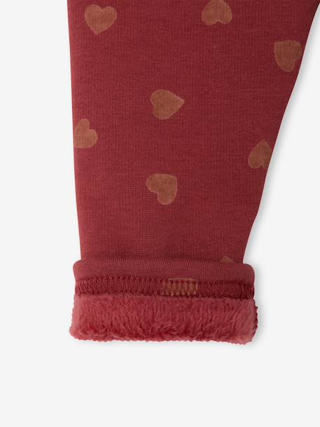 Gevoerde baby legging in fleece mesh nachtblauw+roze (poederkleur)+terracotta - vertbaudet enfant 