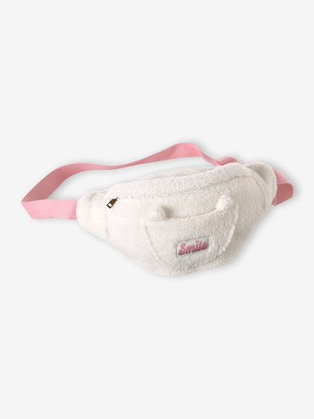 Fluwelen heuptas met kat voor meisjes bleekblauw+double stone+pruim+rouge+vanille - vertbaudet enfant 