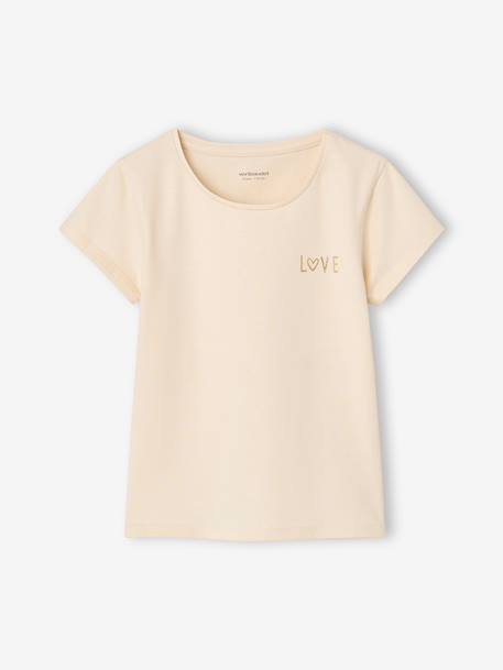 Set van 3 meisjesshirts met korte mouw beige - vertbaudet enfant 