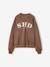 Meisjessweater met print chocoladebruin+grijs - vertbaudet enfant 