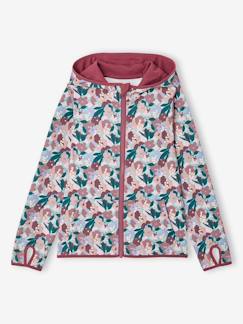 -Sport sweatshirt met rits en bloemenprint in technisch materiaal
