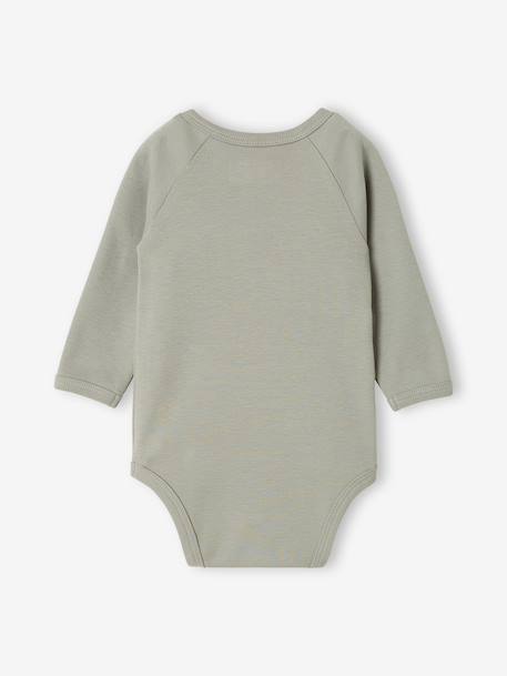Set van 2 babyrompertjes met lange mouwen cappuccino+lichtroze+saliegroen - vertbaudet enfant 