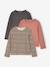 Set van 3 meisjes T-shirts met lange mouwen ecru+inktblauw+vanille - vertbaudet enfant 