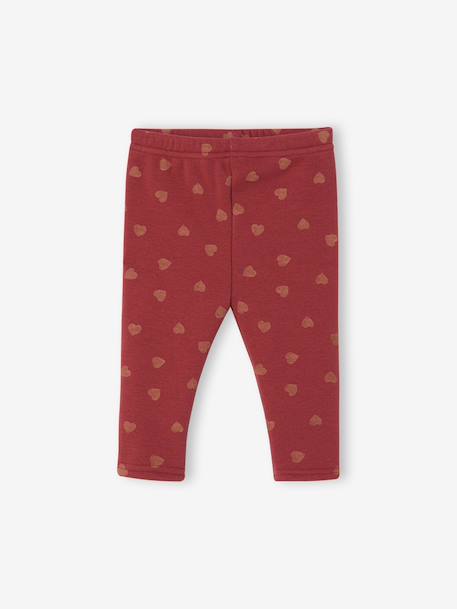 Gevoerde baby legging in fleece mesh nachtblauw+roze (poederkleur)+terracotta - vertbaudet enfant 