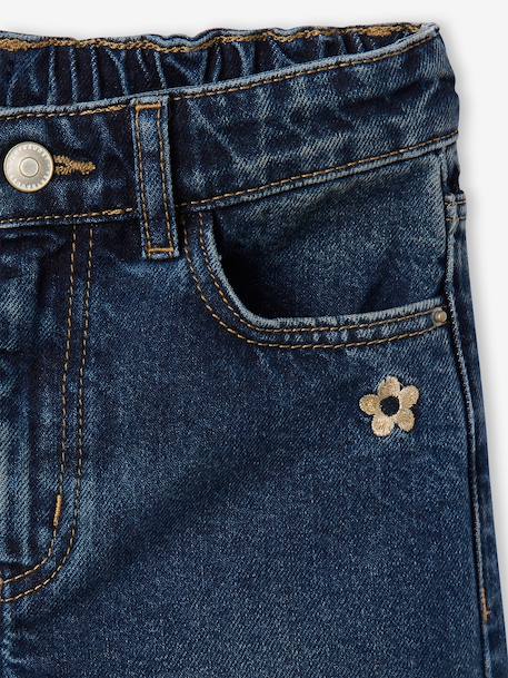 Wijde meisjesjeans blauw+denimgrijs+gebleekt denim+middenblauw+ongewassen denim+stone+zwart denim - vertbaudet enfant 