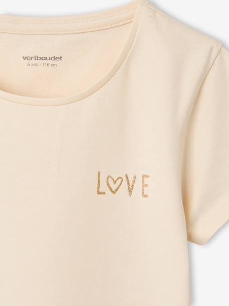 Set van 3 meisjesshirts met korte mouw beige - vertbaudet enfant 