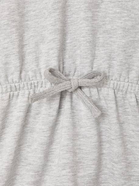 Korte sweatjurk met capuchon meisje gemêleerd grijs+groen+marineblauw - vertbaudet enfant 