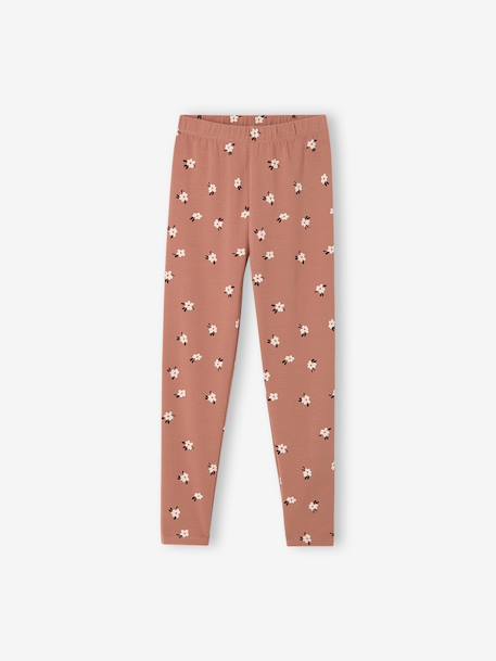Set van 2 Basics meisjesleggings donkergrijs+indigoblauw+kaki+rozenhout+saliegroen - vertbaudet enfant 