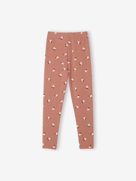 Set van 2 Basics meisjesleggings donkergrijs+indigoblauw+kaki+rozenhout+saliegroen - vertbaudet enfant 