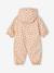 Bedrukte regenjas met capuchon voor baby's, gevoerd met fleece oudroze+vanille - vertbaudet enfant 