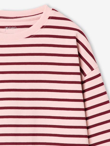 Meisjes T-shirt met lange mouwen ecru+rozenhout - vertbaudet enfant 