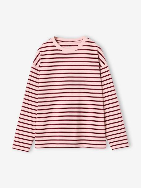 Meisjes T-shirt met lange mouwen ecru+rozenhout - vertbaudet enfant 