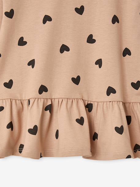 Meisjesblouse met lange mouwen rozenhout+taupe - vertbaudet enfant 