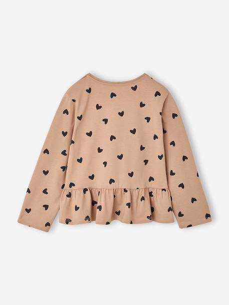 Meisjesblouse met lange mouwen rozenhout+taupe - vertbaudet enfant 