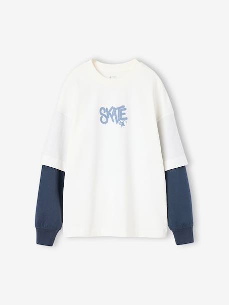 T-shirt met laagjeseffect jongen ecru - vertbaudet enfant 