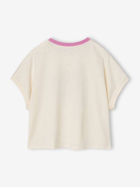 Meisjes T-shirt met korte mouwen ecru - vertbaudet enfant 