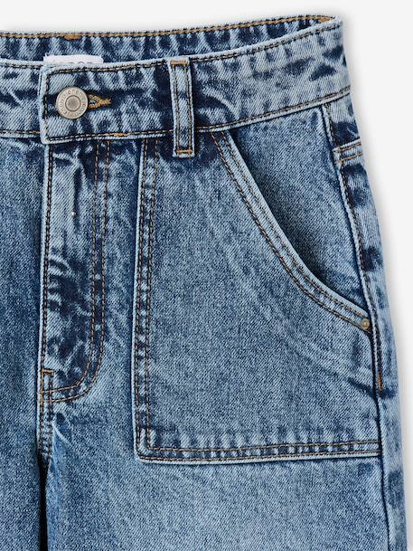 Wijde jeans met timmermanszakken voor meisjes JONEN denimgrijs+donkerblauw+middenblauw - vertbaudet enfant 