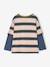 Gestreept T-shirt met dubbellook middenblauw - vertbaudet enfant 