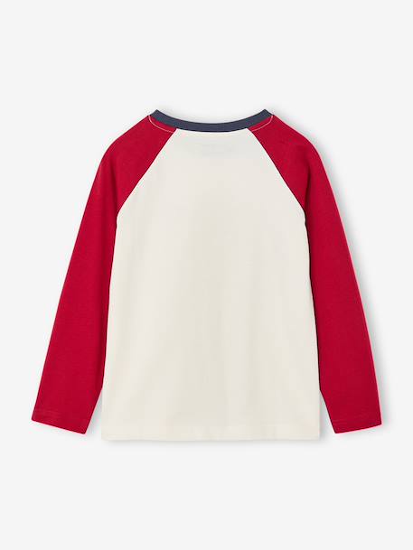 Jongensshirt met lange mouwen bordeauxrood+okergeel+saliegroen - vertbaudet enfant 